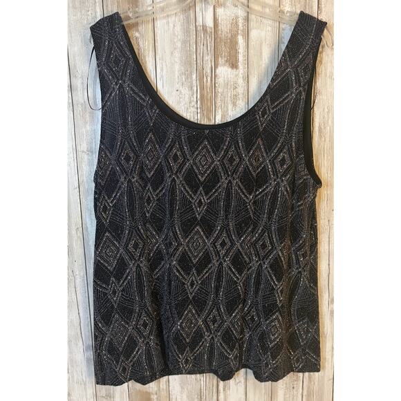 Alex Evenings Black Silver 3/4 Sleeve Sparkly Cocktail Twin Set Plus Size 2X NWT - Picture 4 of 10